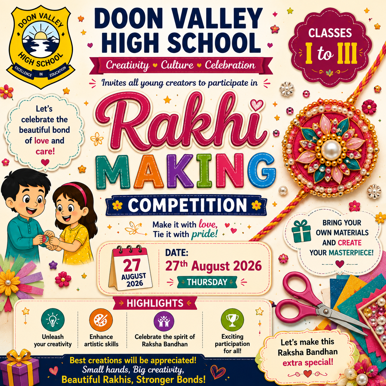 Rakhi Making Competition (I to III)